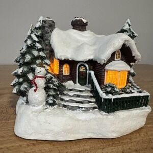 Vintage A Village Christmas Thomas Kinkade Teleflora Lighted House 2002 Works